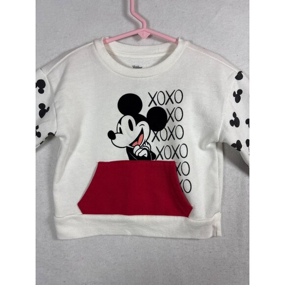 Disney Junior Mickey Mouse Toddler Sweatshirt 2T White & Red - Picture 2 of 9